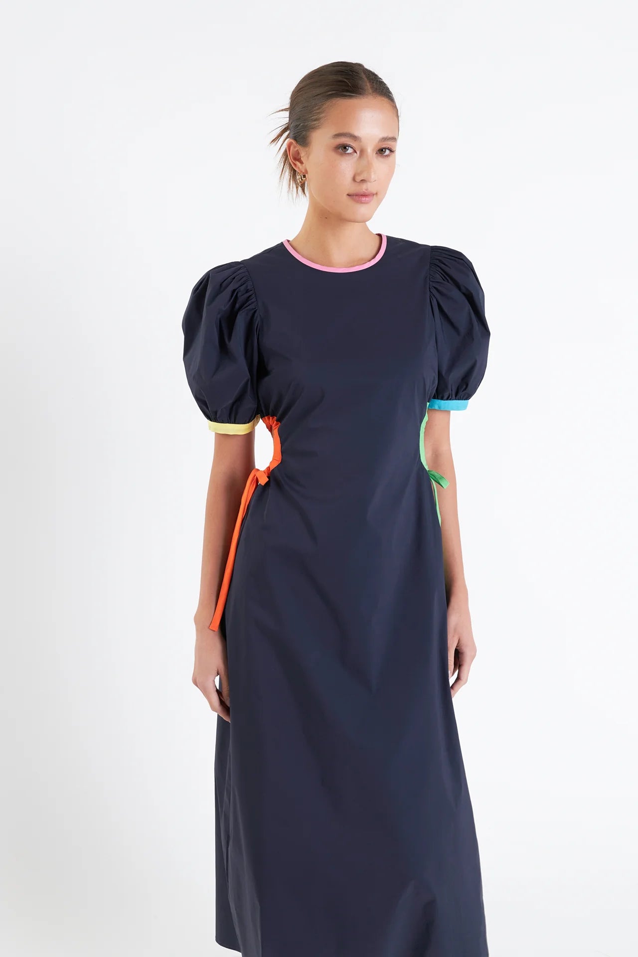 Color Block Midi Cutout Dress