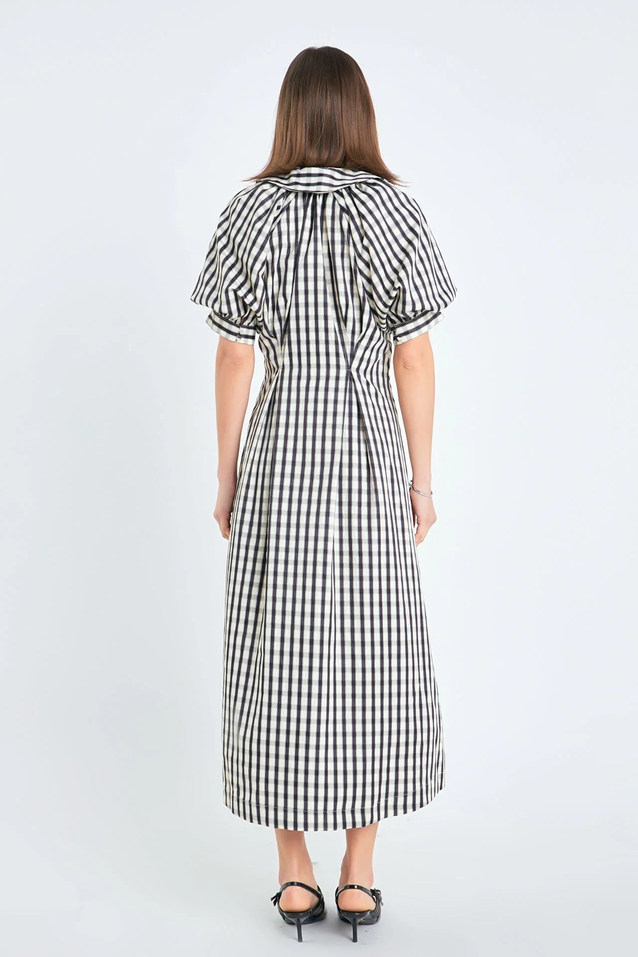 Gingham Check Midi Dress