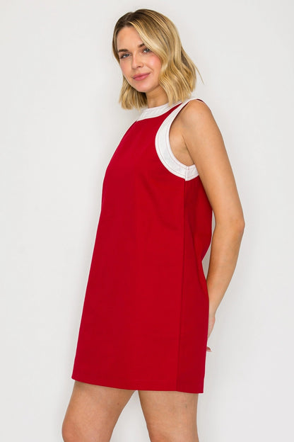 Crimson Mod Mini Dress