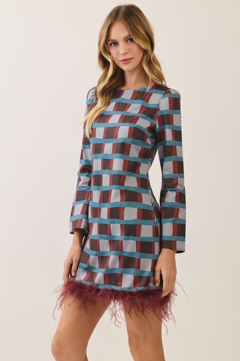 Vienna Feather Trim Dress