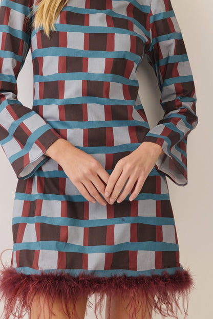 Vienna Feather Trim Dress