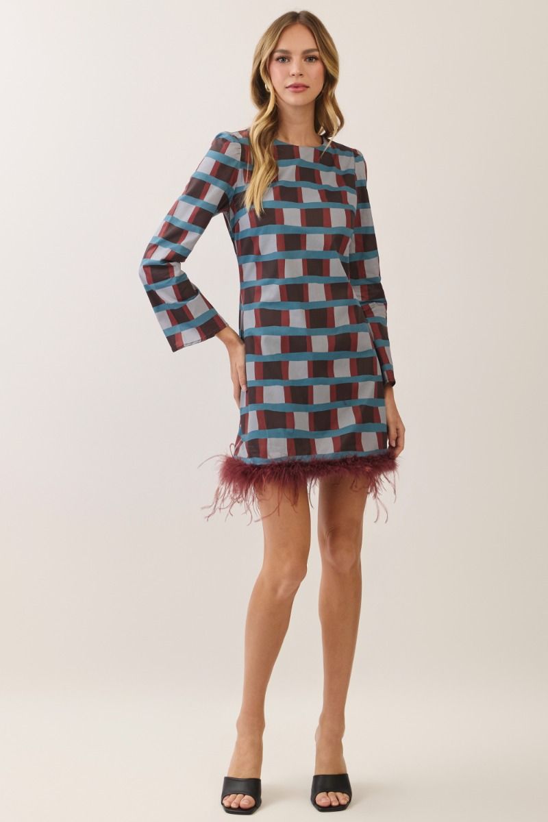 Vienna Feather Trim Dress