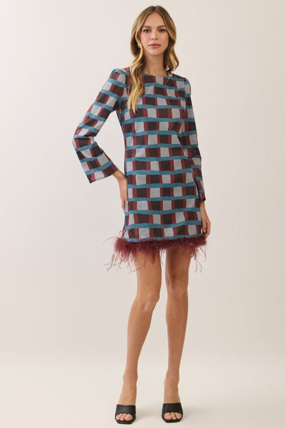 Vienna Feather Trim Dress
