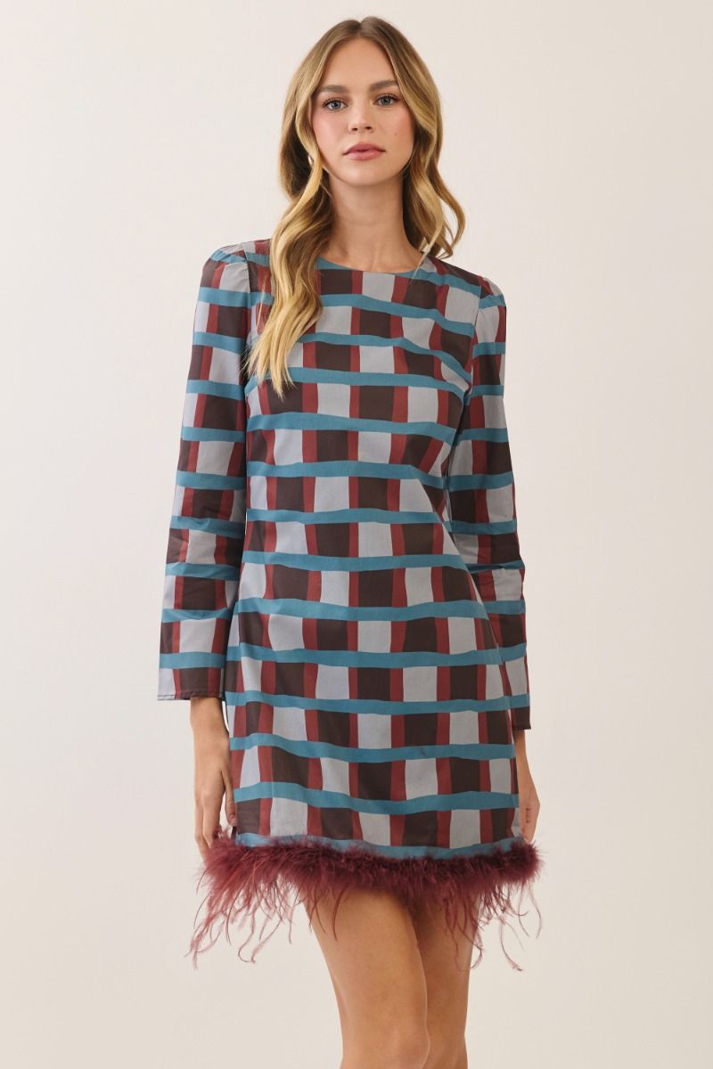 Vienna Feather Trim Dress