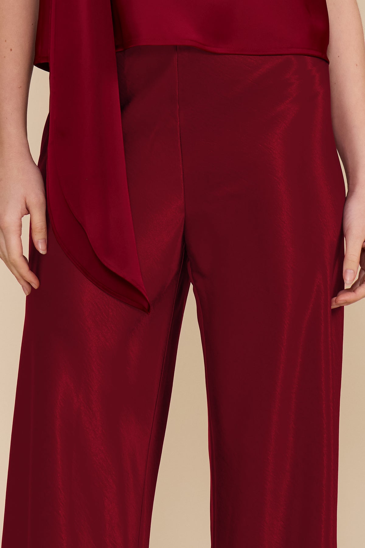 Deep Merlot Satin Pants