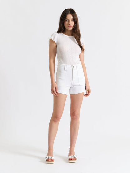 white denim shorts womens