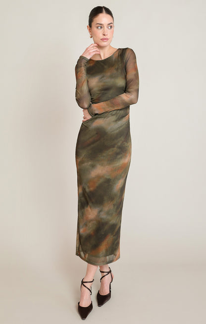 Shadow Moss Mesh Dress