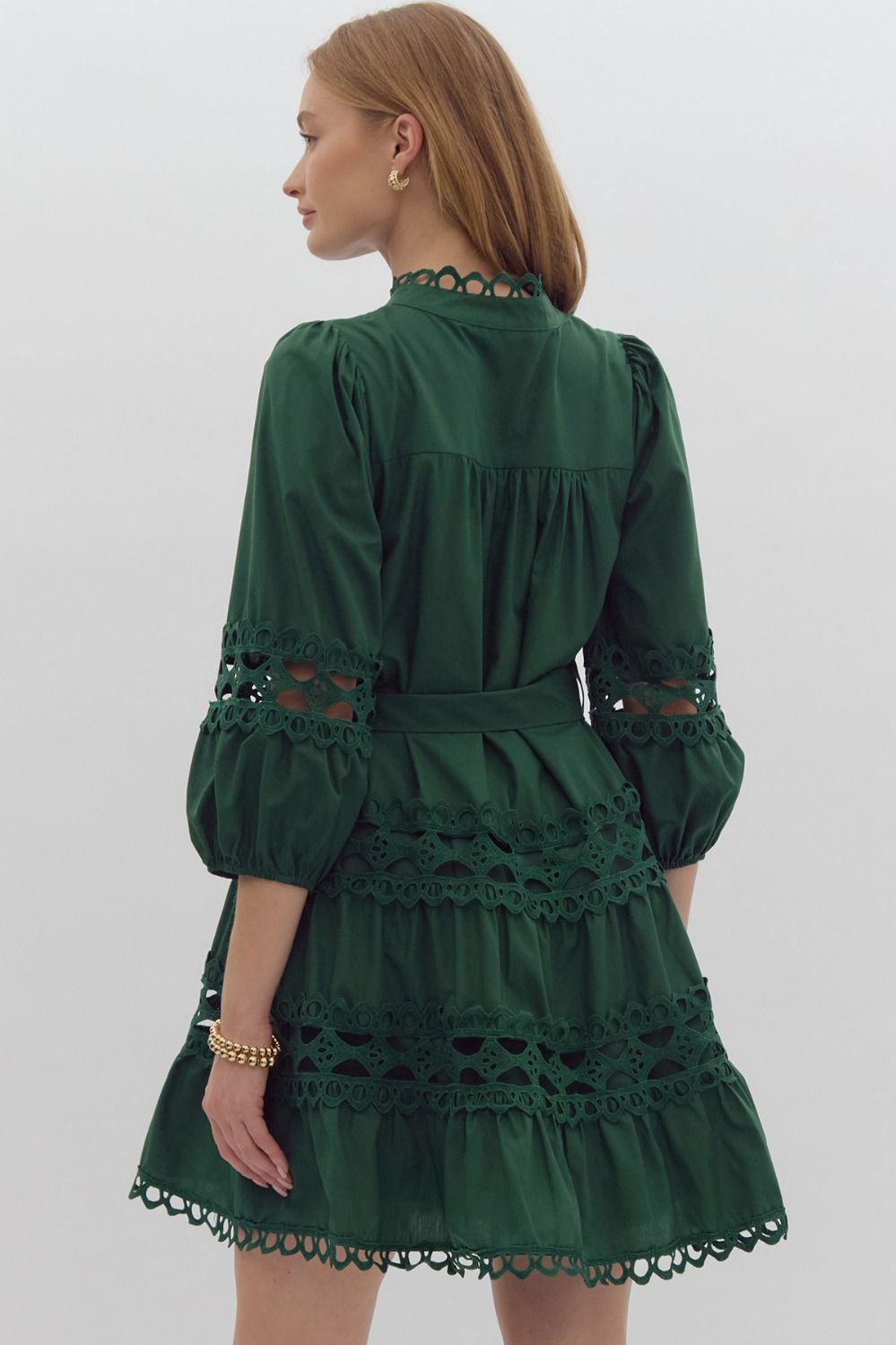 Evergreen Lace Mini Dress