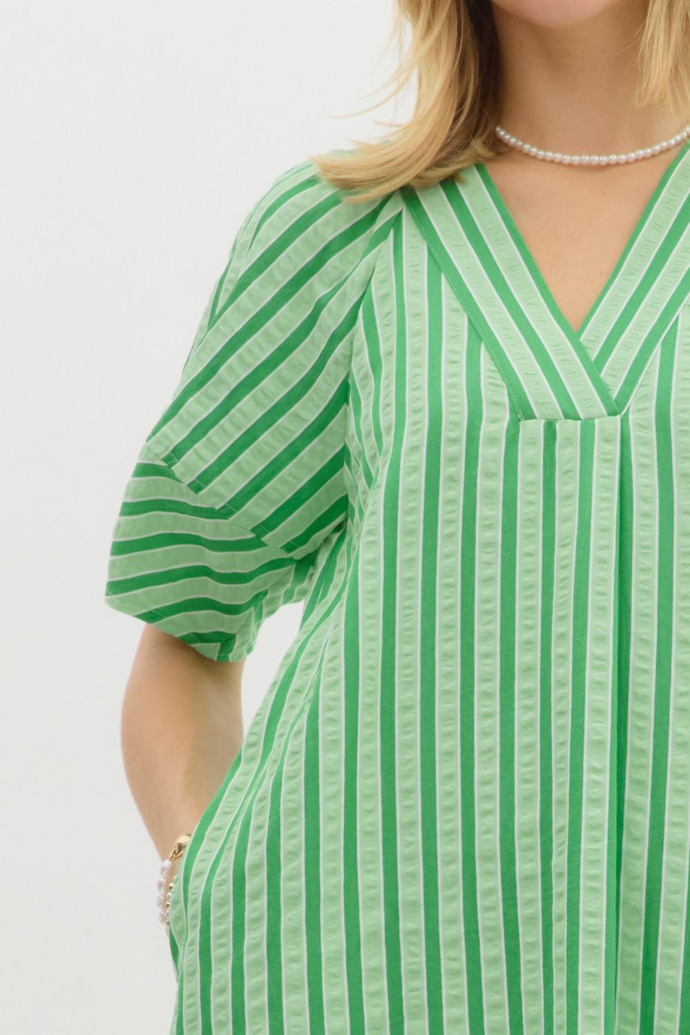 Pistachio Stripe Midi Dress