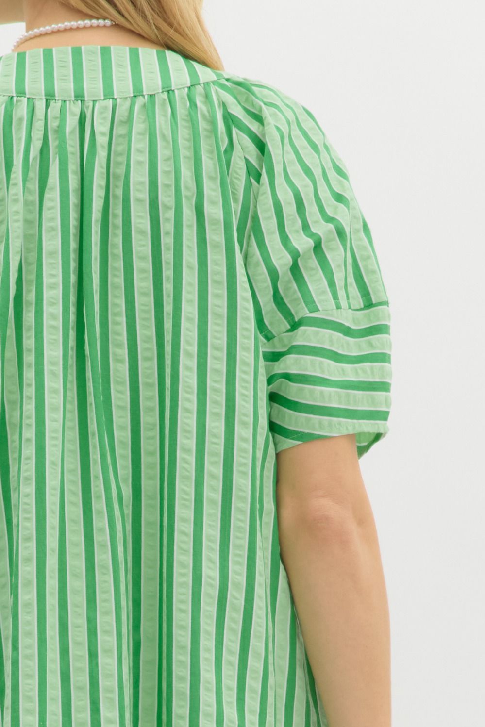 Pistachio Stripe Midi Dress