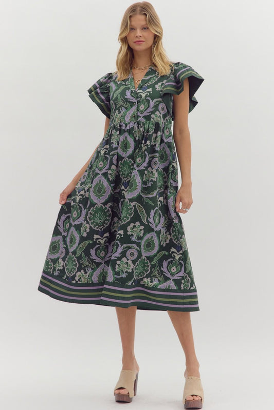 Vine and Violet Midi Dress