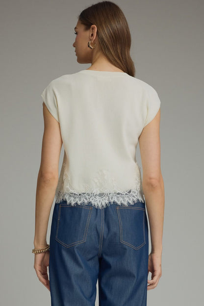 Natalie Lace Trim Top