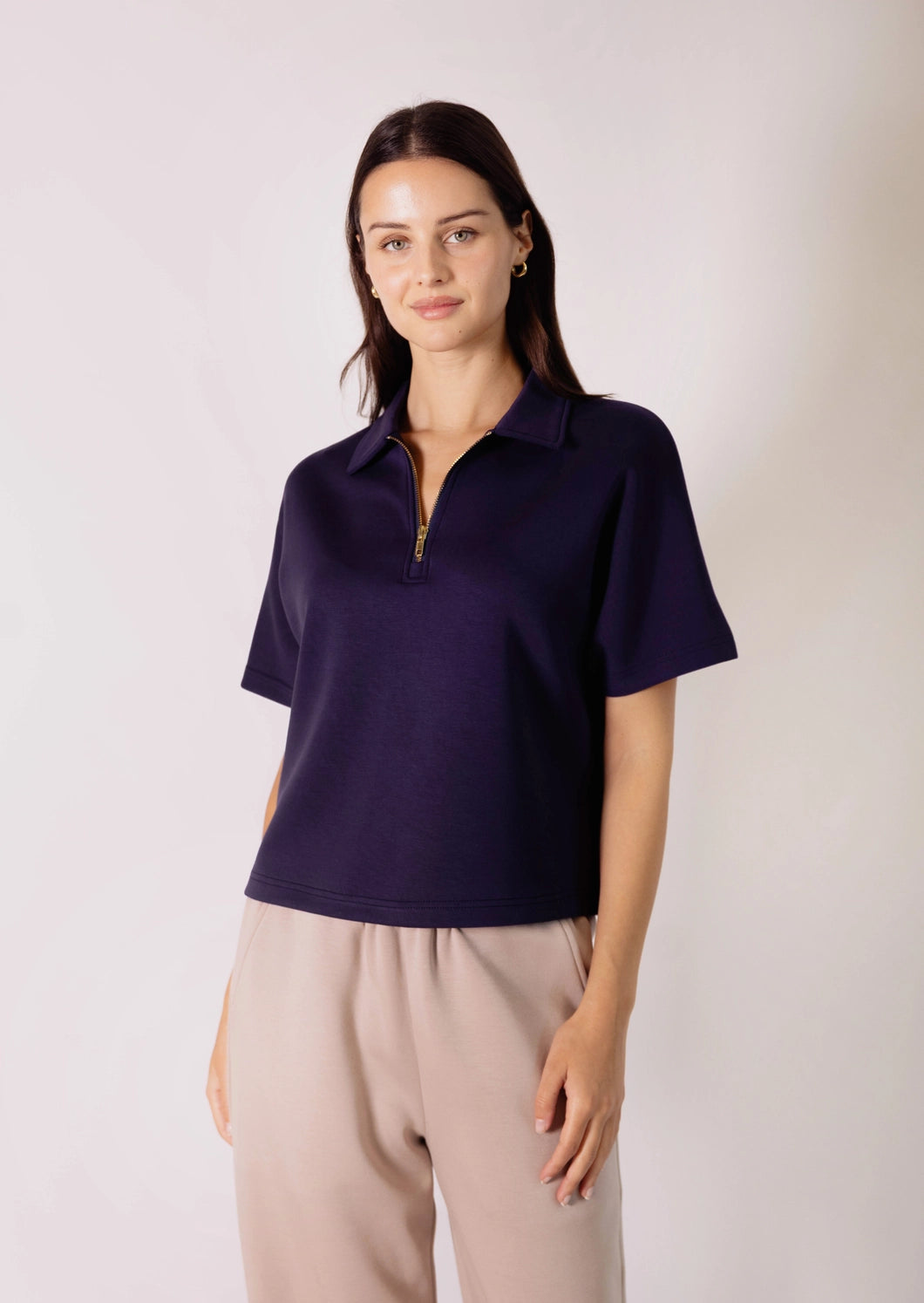 Butter Modal Navy 1/4 Zip Top - FINAL SALE