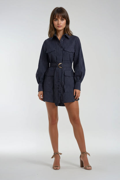 Fatema Navy Stripe Dress