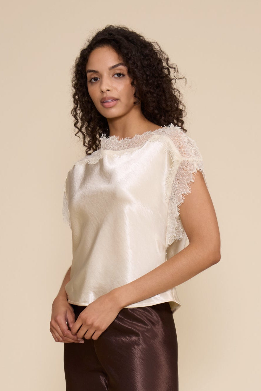 Brynn Lace Trim Top