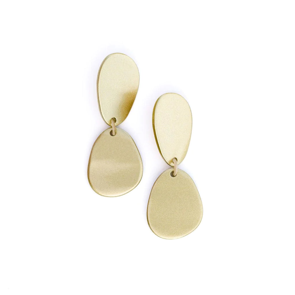 Gold Metallic Teardrop Earrings