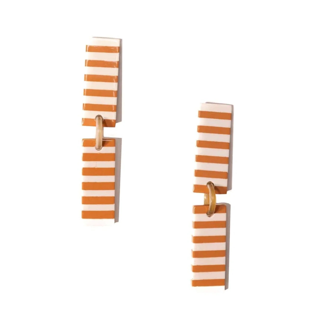 Isabella Tan Stripe Earrings - FINAL SALE