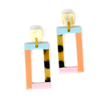 Neutral Color Block Earrings