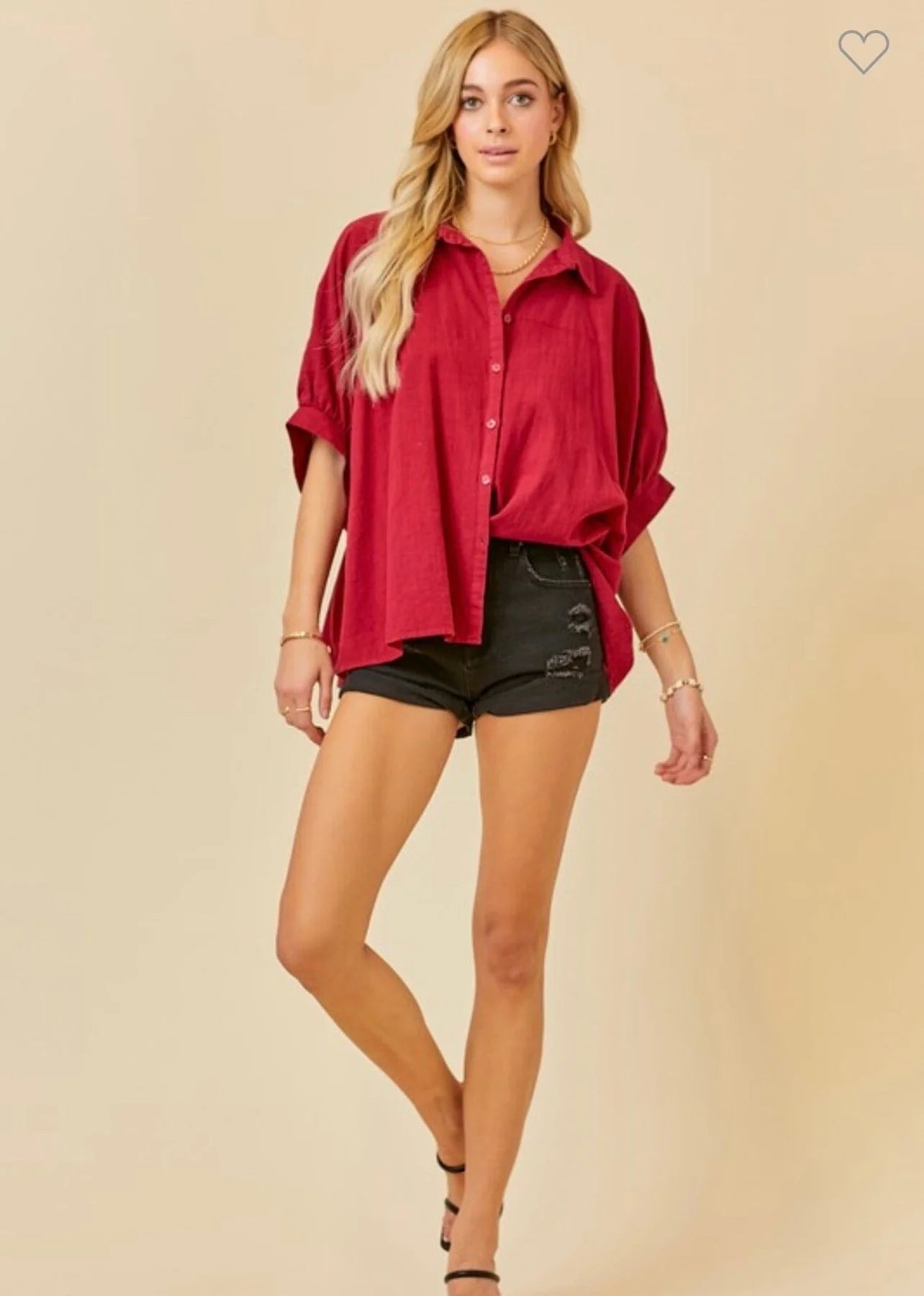 Red Wine Oversized Blouse