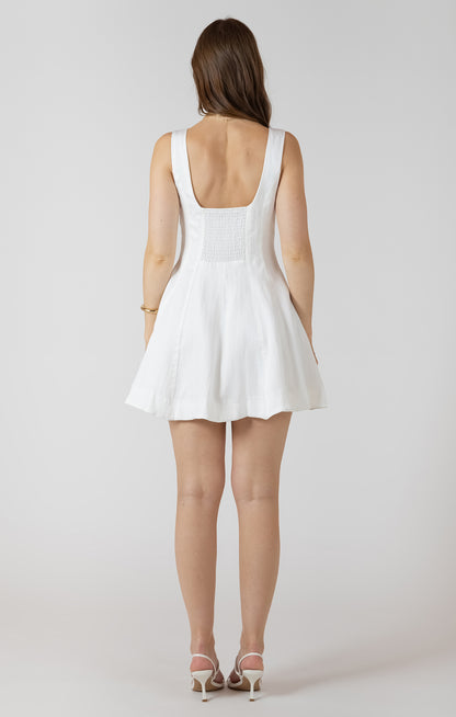 White Panel Mini Dress