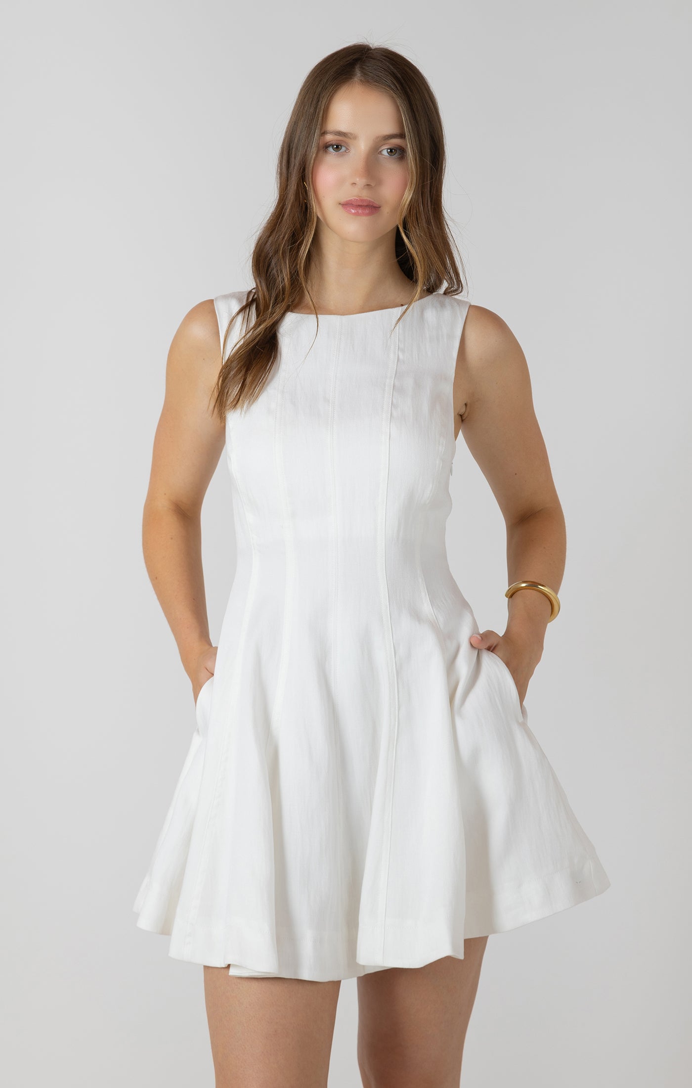 White Panel Mini Dress