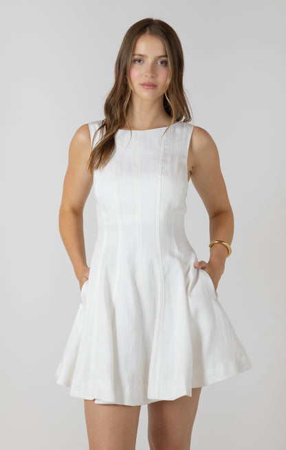 White Panel Mini Dress