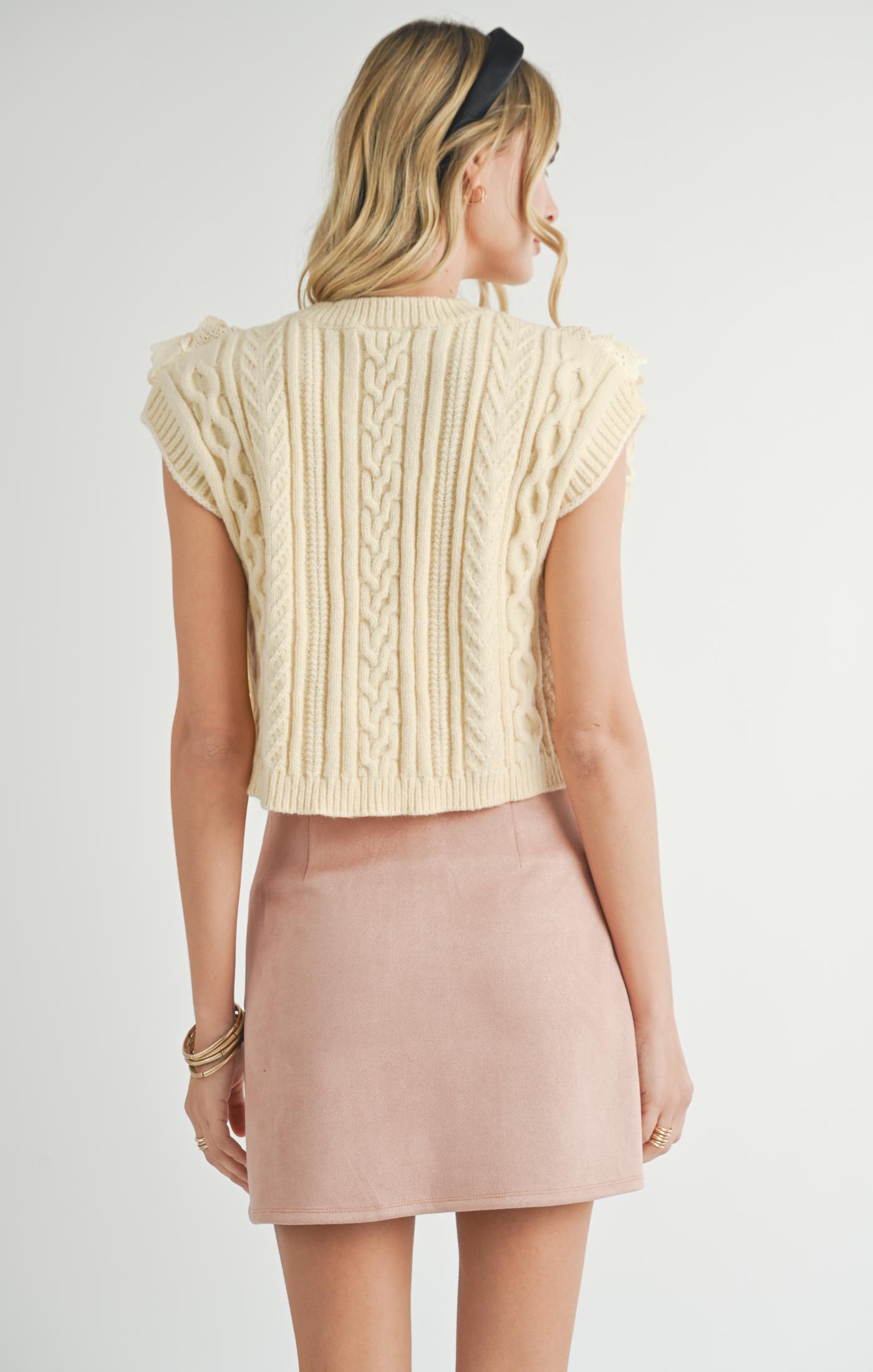 Vicki Lace Ruffle Sweater Tank