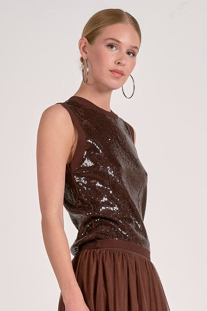 Chocolate Sequins Top