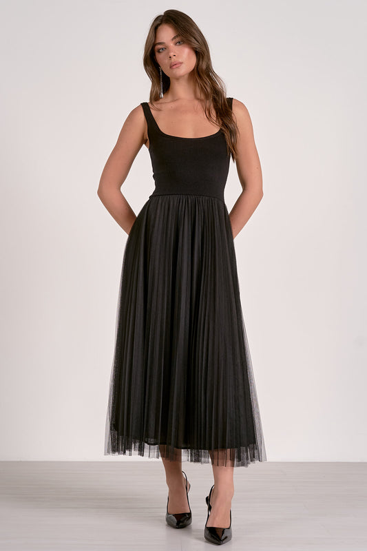 Tulle Skirt Midi Dress