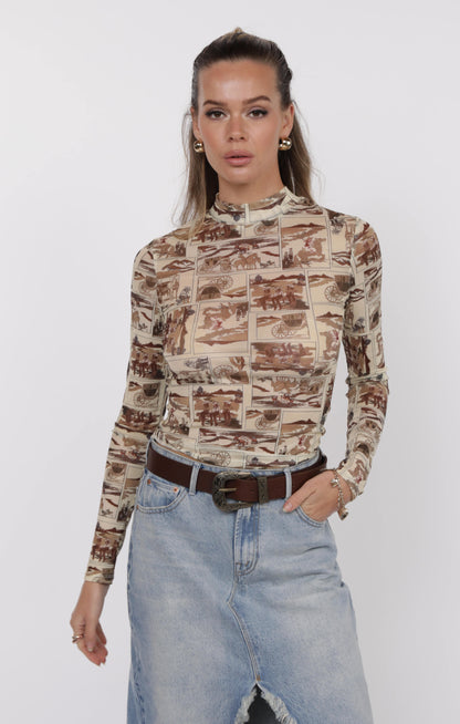 Giddy Up Mesh Top