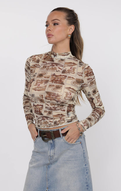 Giddy Up Mesh Top