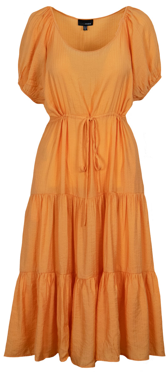 Keirlan Orange Tiered Midi Dress - FINAL SALE