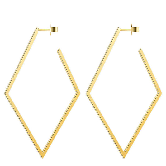 Large Gold Rhombus Earring